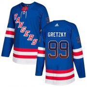 Wholesale Cheap Adidas Rangers #99 Wayne Gretzky Royal Blue Home Authentic Drift Fashion Stitched NHL Jersey