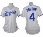 Wholesale Cheap Royals #4 Alex Gordon White Home Women's Stitched MLB Jersey
