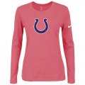 Wholesale Cheap Women's Nike Indianapolis Colts Of The City Long Sleeve Tri-Blend NFL T-Shirt Pink-2