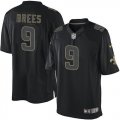 Wholesale Cheap Nike Saints #9 Drew Brees Black Men's Stitched NFL Impact Limited Jersey