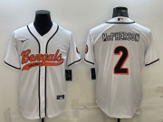 Wholesale Cheap Men's Cincinnati Bengals #2 Evan McPherson White With Patch Cool Base Stitched Baseball Jersey