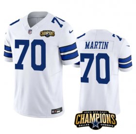 Cheap Men\'s Dallas Cowboys #70 Zack Martin White 2023 F.U.S.E. NFC East Champions Patch Football Stitched Jersey