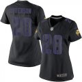 Wholesale Cheap Nike Vikings #28 Adrian Peterson Black Impact Women's Stitched NFL Limited Jersey