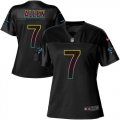 Wholesale Cheap Nike Panthers #7 Kyle Allen Black Women's NFL Fashion Game Jersey