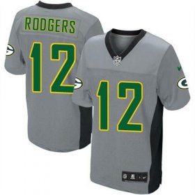Wholesale Cheap Nike Packers #12 Aaron Rodgers Grey Shadow Youth Stitched NFL Elite Jersey
