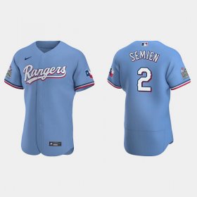 Wholesale Cheap Men\'s Texas Rangers #2 Marcus Semien Light Blue Flex Base Stitched Jersey