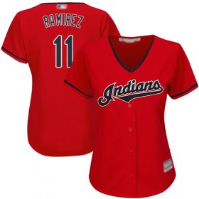 Wholesale Cheap Indians #11 Jose Ramirez Red Women\'s Stitched MLB Jersey