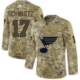 Wholesale Cheap Adidas Blues #17 Jaden Schwartz Camo Authentic Stitched NHL Jersey