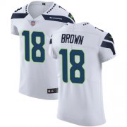 Wholesale Cheap Nike Seahawks #18 Jaron Brown White Men's Stitched NFL Vapor Untouchable Elite Jersey