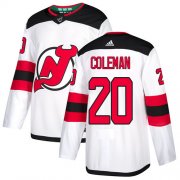 Wholesale Cheap Adidas Devils #20 Blake Coleman White Road Authentic Stitched NHL Jersey