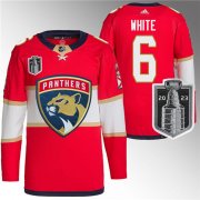 Wholesale Cheap Men's Florida Panthers #6 Colin White Red 2023 Stanley Cup Final Stitched Jersey