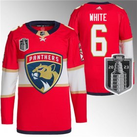 Wholesale Cheap Men\'s Florida Panthers #6 Colin White Red 2023 Stanley Cup Final Stitched Jersey
