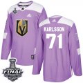 Wholesale Cheap Adidas Golden Knights #71 William Karlsson Purple Authentic Fights Cancer 2018 Stanley Cup Final Stitched NHL Jersey