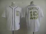 Wholesale Cheap Tigers #19 Anibal Sanchez White USMC Cool Base Stitched MLB Jersey