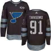 Wholesale Cheap Adidas Blues #91 Vladimir Tarasenko Black 1917-2017 100th Anniversary Stitched NHL Jersey