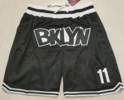 Wholesale Cheap Men's Brooklyn Nets #11 Kyrie Irving Black Just Don Swingman Shorts