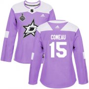Cheap Adidas Stars #15 Blake Comeau Purple Authentic Fights Cancer Women's 2020 Stanley Cup Final Stitched NHL Jersey