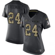 Wholesale Cheap Nike Falcons #24 Devonta Freeman Black Women's Stitched NFL Limited 2016 Salute to Service Jersey