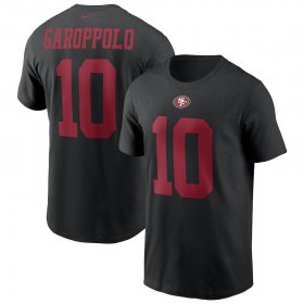 Wholesale Cheap San Francisco 49ers #10 Jimmy Garoppolo Nike Team Player Name & Number T-Shirt Black