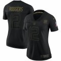 Cheap Green Bay Packers #12 Aaron Rodgers Nike Women's 2020 Salute To Service Limited Jersey Black