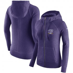 Wholesale Cheap Baltimore Ravens Nike Women\'s Gym Vintage Full-Zip Hoodie Purple