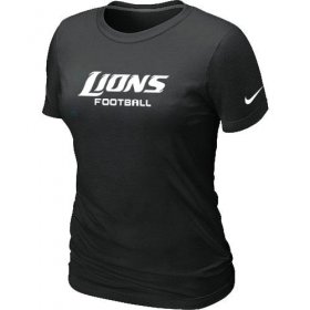 Wholesale Cheap Women\'s Nike Detroit Lions Sideline Legend Authentic Font T-Shirt Black