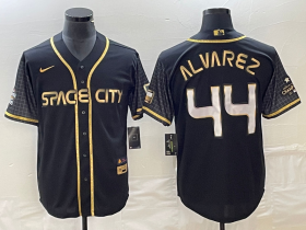 Wholesale Cheap Men\'s Houston Astros #44 Yordan Alvarez Black City Connect Cool Base Stitched Baseball Jersey