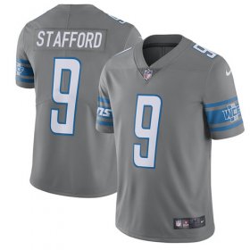 Wholesale Cheap Nike Lions #9 Matthew Stafford Gray Men\'s Stitched NFL Limited Rush Jersey