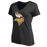 Wholesale Cheap Women's Minnesota Vikings Pro Line Primary Team Logo Slim Fit T-Shirt Black
