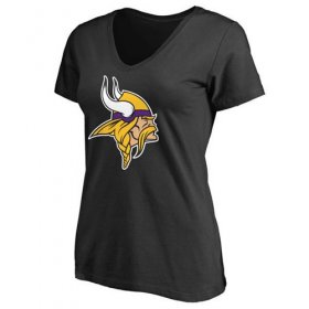 Wholesale Cheap Women\'s Minnesota Vikings Pro Line Primary Team Logo Slim Fit T-Shirt Black
