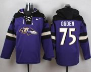 Wholesale Cheap Nike Ravens #75 Jonathan Ogden Purple Player Pullover NFL Hoodie