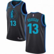 Wholesale Cheap Mens Nike Dallas Mavericks 13 Jalen Brunson Swingman Charcoal NBA Jersey City Edition