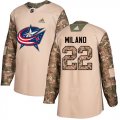 Wholesale Cheap Adidas Blue Jackets #22 Sonny Milano Camo Authentic 2017 Veterans Day Stitched Youth NHL Jersey