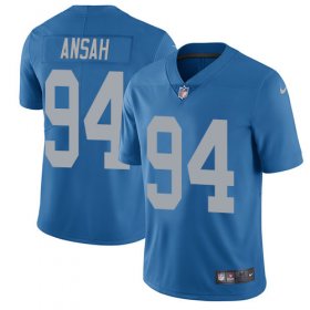 Wholesale Cheap Nike Lions #94 Ziggy Ansah Blue Throwback Men\'s Stitched NFL Vapor Untouchable Limited Jersey