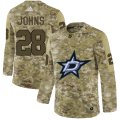 Wholesale Cheap Adidas Stars #28 Stephen Johns Camo Authentic Stitched NHL Jersey