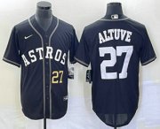 Wholesale Cheap Men's Houston Astros #27 Jose Altuve Number Black Cool Base Stitched Baseball Jersey
