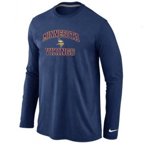 Wholesale Cheap Nike Minnesota Vikings Heart & Soul Long Sleeve T-Shirt Dark Blue
