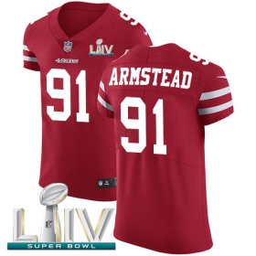 Wholesale Cheap Nike 49ers #91 Arik Armstead Red Super Bowl LIV 2020 Team Color Men\'s Stitched NFL Vapor Untouchable Elite Jersey