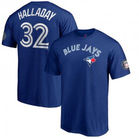 Wholesale Cheap Toronto Blue Jays #32 Roy Halladay 2019 Hall of Fame Name & Number T-Shirt Royal