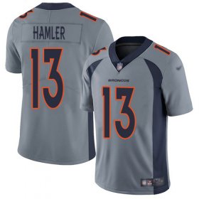 Wholesale Cheap Nike Broncos #13 KJ Hamler Gray Youth Stitched NFL Limited Inverted Legend Jersey