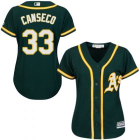 Wholesale Cheap Athletics #33 Jose Canseco Green Alternate Women\'s Stitched MLB Jersey