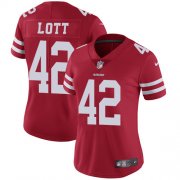 Wholesale Cheap Nike 49ers #42 Ronnie Lott Red Team Color Women's Stitched NFL Vapor Untouchable Limited Jersey