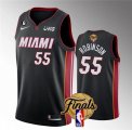 Wholesale Cheap Men's Miami Heat #55 Duncan Robinson Black 2023 Finals Icon Edition With NO.6 Patch Stitched Basketball Jersey