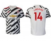 Wholesale Cheap Men 2020-2021 club Manchester United away aaa version 14 white Soccer Jerseys
