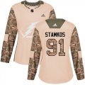 Wholesale Cheap Adidas Lightning #91 Steven Stamkos Camo Authentic 2017 Veterans Day Women's Stitched NHL Jersey