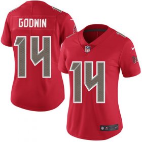 Wholesale Cheap Nike Buccaneers #14 Chris Godwin Red Women\'s Stitched NFL Limited Rush Jersey