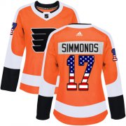 Wholesale Cheap Adidas Flyers #17 Wayne Simmonds Orange Home Authentic USA Flag Women's Stitched NHL Jersey