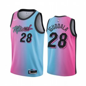 Wholesale Cheap Nike Heat #28 Andre Iguodala Blue Pink NBA Swingman 2020-21 City Edition Jersey