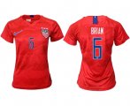 Wholesale Cheap Women's USA #6 Brian Away Soccer Country Jersey