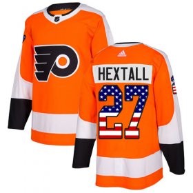 Wholesale Cheap Adidas Flyers #27 Ron Hextall Orange Home Authentic USA Flag Stitched NHL Jersey